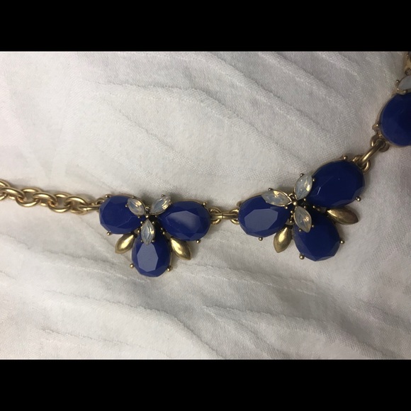 Jcrew blue cobalt/ cubic zirconia & gold necklace - Picture 4 of 6